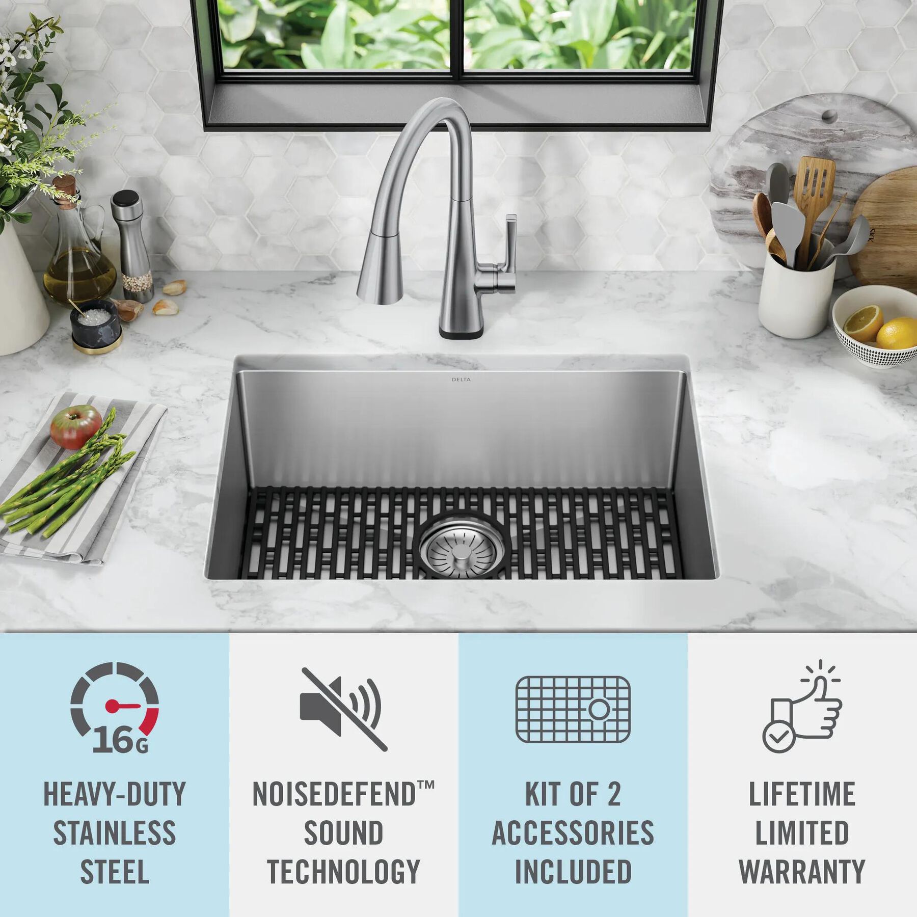 26&rdquo; Undermount Stainless Steel Single Bowl Kitchen Sink&nbsp;with Accessories